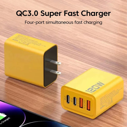 4 Ports USB C PD Charger Quick Charge 3.0 Type C USB Phone Chargers Fast Charging Adapter For iPhone 16 15 Samsung Xiaomi Huawei Beauty World Shop