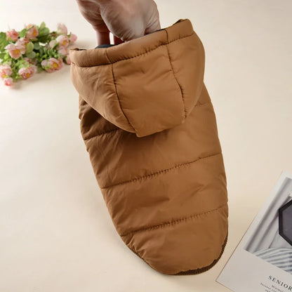 Dog Hooded Winter Jacket Soft Warm Fleece Velvet Puppy Vest Coat  Pet Dog Hat Clothes Cold Proof Winter Padded Yorkies Costume