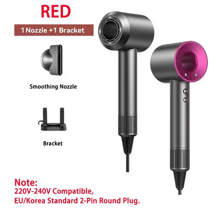 2025 Professional Leafless Hair Dryer Negative Ion Attachment Negative Ion Salon Tool Home Travel Portable Electric Hair Dryer