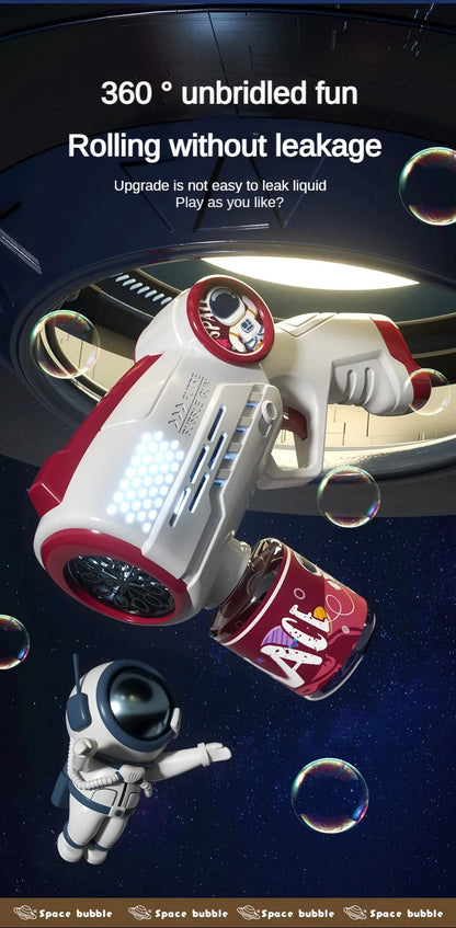 Children Bubble Gun Toy Astronaut Fully Automatic Bubble Machine Bubbles Gun Outdoor Game Fantasy Toy for Boys Girls Gifts Beauty Fashion