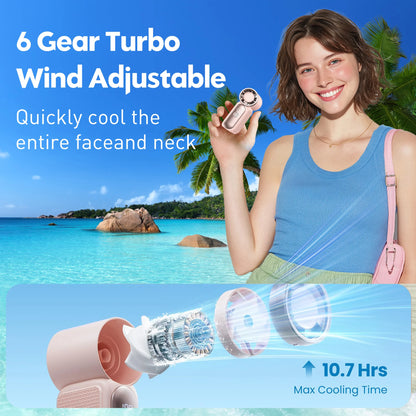 Mini High Speed Handheld Fan 3600mAh LED Display Portable Mini Handheld Turbo Fan, Desk Fan, Outdoor Cooling, Rechargeable Fan