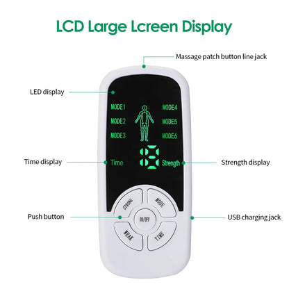 HOMEFISH Muscle Therapy Stimulator 6 Modes Tens Unit Machine Meridian Physiotherapy Pulse Abdominal Prostate Body Massager Beauty World Shop
