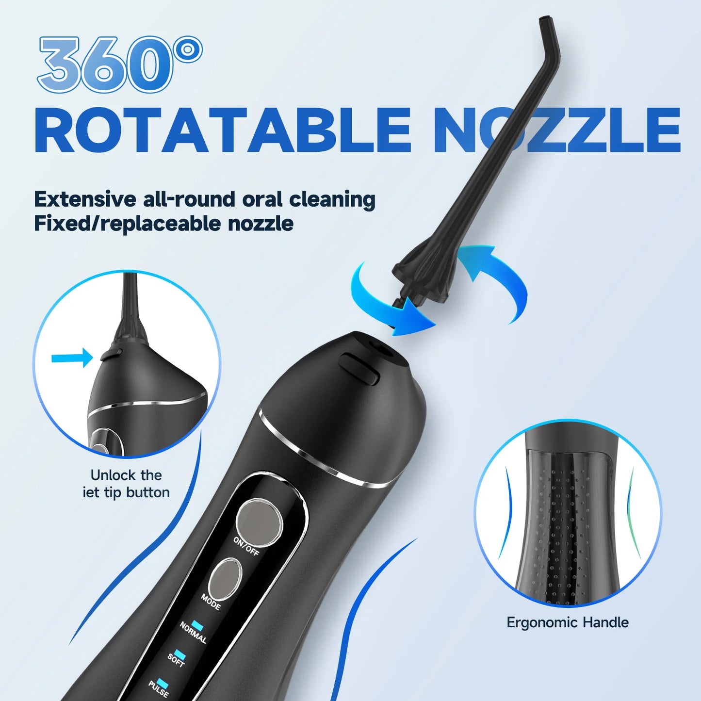 Water Floss Portable Cordless F18 Water Flosser 3 Cleaning Modes Waterproof Rechargeable Water Cleaner 4 Nozzles Clean Gums Beauty World Shop