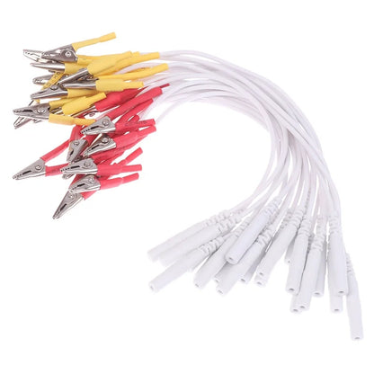 10Pcs 2mm Pin TENS/EMS Alligator Clip Cables - Electrode Wire Accessories for Hwato SDZ-II Electronic Acupuncture Device Beauty World Shop