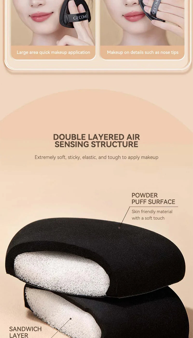 GECOMO Dual-Sided Black Beauty Sponge - Triangle Premium Design, Soft and Smooth Texture,  for Flawless Makeup Application, Beauty Trend Shop