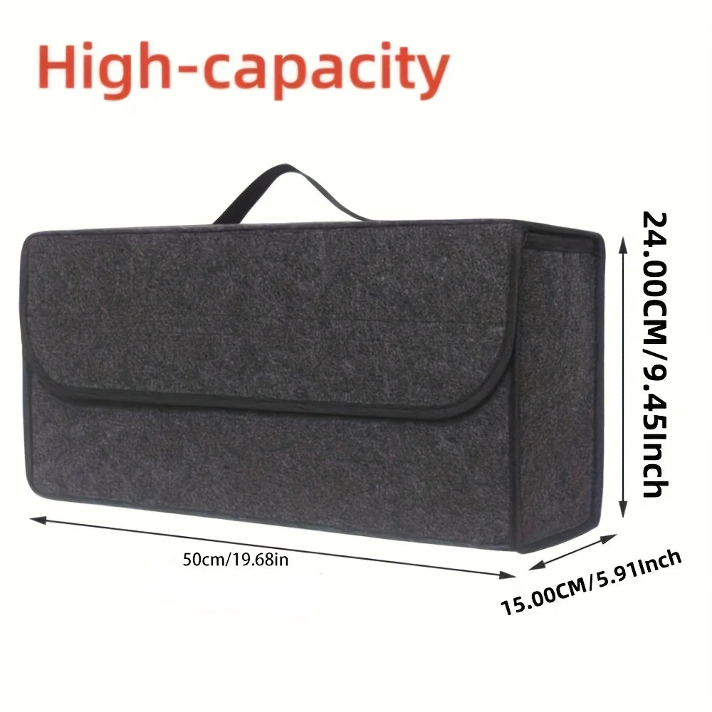 Gray Black Anti Slip Car Trunk Organizer Bag Multi Compartment Soft Felt Storage Box for Boot Tools & Auto Accessories Beauty World Shop
