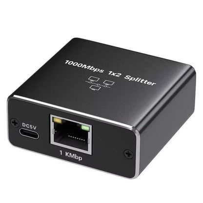 Network Splitter 1000Mbps Hub 1 to 2 RJ45 Adapter Gigabit Converter Internet Ethernet 8P8C Set-Top Extender Plug Extension ﻿ Beauty World Shop