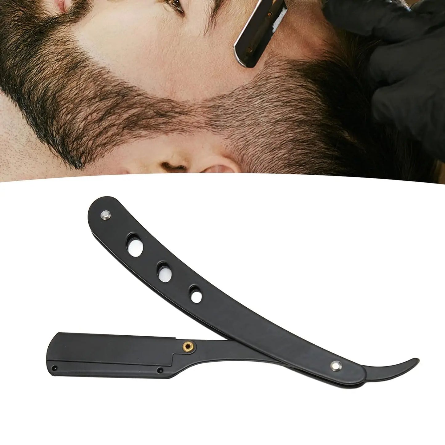 Men Shaving Barber Razor Black Classic Folding Shaving Knife Armpit Hair Pubic Hair Shaver Stainless Steel Straight Razor Holder Beauty World Shop