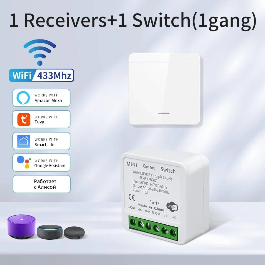 Tuya Smart WiFi Switch For Lighting RF 433MHz Wireless Switch Smart Life APP Voice Control Work With Alice Alexa Google Home Beauty World Shop