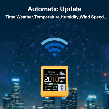 Small Portable Smart Wifi Weather Station Display Weather Temperature Humidity Time Alarm Clock Desktop Decoration Beauty World Shop