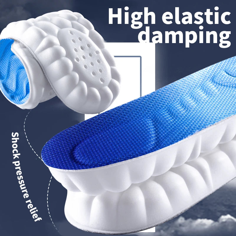4D Cloud Technology Sports Insoles for Shoes PU Sole Soft Breathable Shock Absorption Cushion Running Orthopedic Care Insoles Beauty World Shop