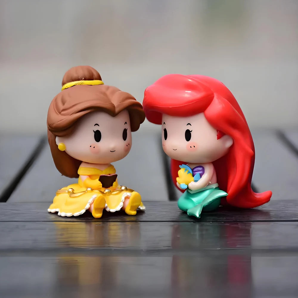 6 Pcs/Set Kawaii Fairy Tale Princess Snow White Cinderella Vinyl Bell Ariel Action Figure Model Toys Gift Beauty World Shop