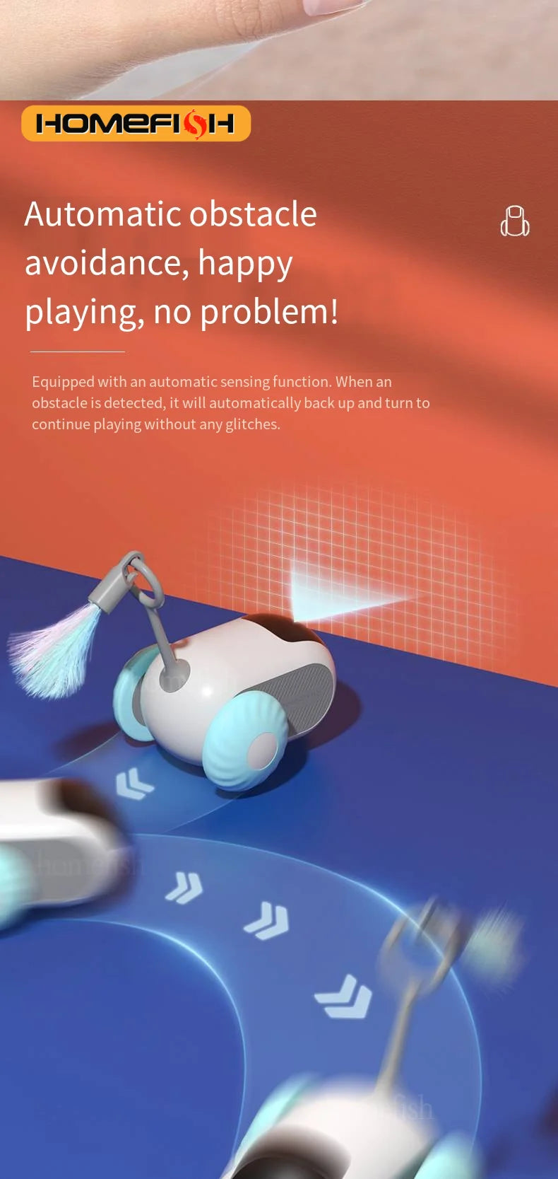 Smart Cat Car 2 Modes Automatic Moving Remote Controlled Car for Cats Dogs Interactive Playing Kitten Training Pet Supplies Beauty Fashion