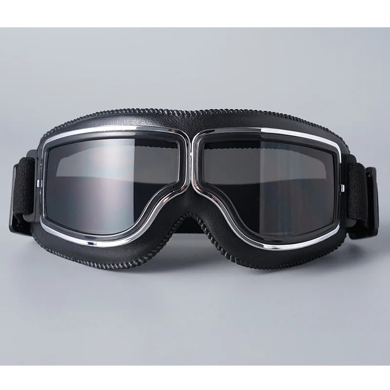 Motorcycle Glasses Windproof Motorcycle Helmet Glasses Sunglasses Retro Universal Folding Leather Retro Motorcycle Accessories Beauty World Shop