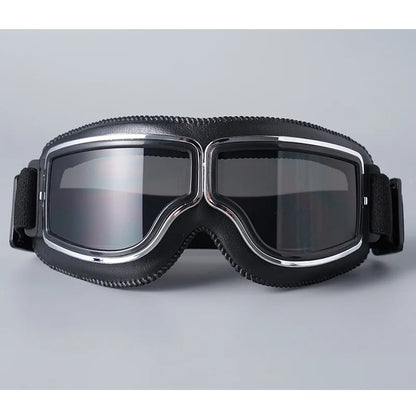 Motorcycle Glasses Windproof Motorcycle Helmet Glasses Sunglasses Retro Universal Folding Leather Retro Motorcycle Accessories Beauty World Shop