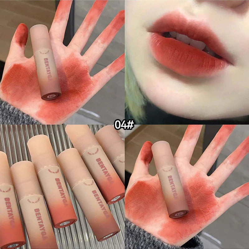 BENTAYGA Autumn Velvet Lip Mud — Matte Finish, Skin-Tone Enhancing Lip Tint, Versatile Nude Makeup, Budget-Friendly for Students Beauty Trend Shop