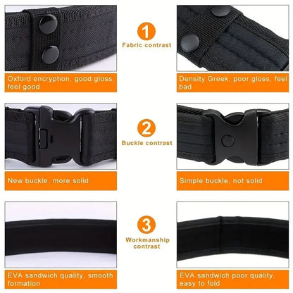 Men's Belt Outdoor Camouflage Tactical Belt Oxford Cloth Belt Mountaineering Belt Nylon Wide Waist Belt Work Belt Neutral Belts Beauty World Shop