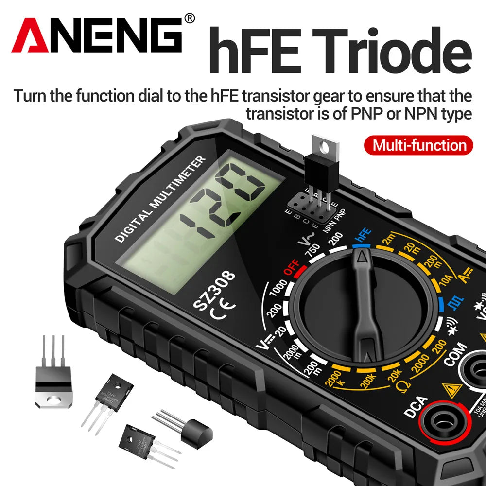 ANENG SZ308 1999 Count Digital Multimeter AC/DC High-Precision Multi-function Voltage Current Resistance Multimeter Tester Tools Beauty World Shop