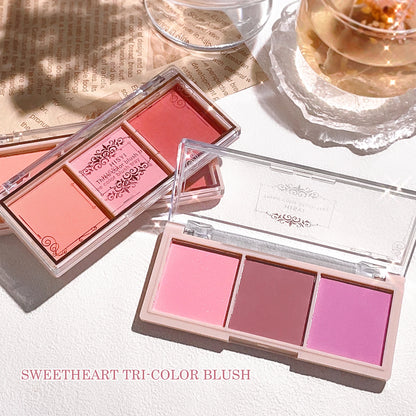 HISYI three-color blush natural color rendering delicate non-flying powder matte rouge holding makeup clear vitality girl blush Beauty World Shop