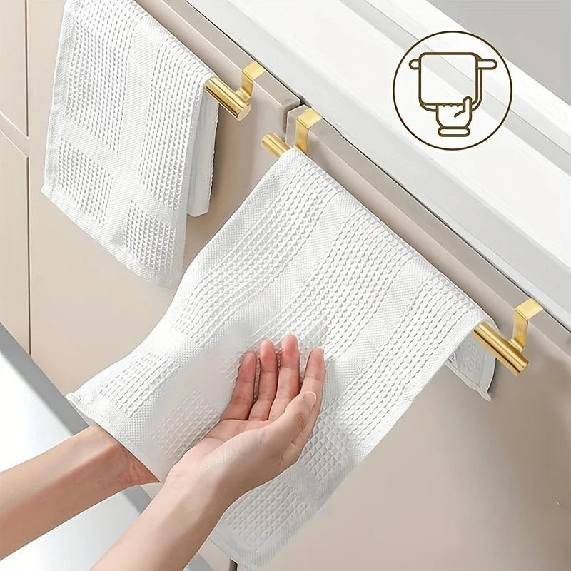 1pcs Modern Stainless Steel Towel Bar Easy-Install No-Drill Rust-Resistant Single-Rod Wall-Mounted Towel Holder Golden Finish Beauty World Shop