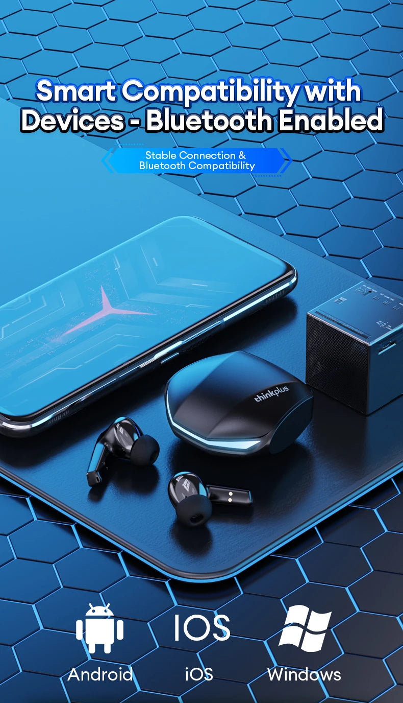 Choice Lenovo GM2 Pro Wireless Bluetooth 5.3 Earphones Gaming Low Latency Dual Mode Music Earbuds Sports In-Ear Headset With Mic Beauty World Shop