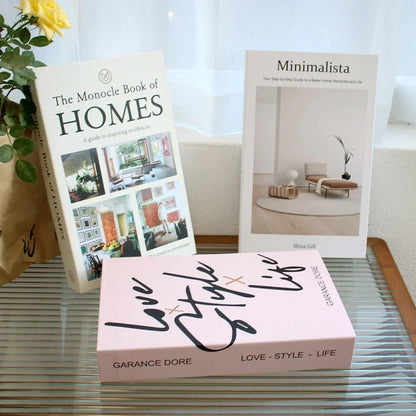 3Pcs Foldable Fashion Fake Books Living Room Decoration Designer Books Coffee Table Ornaments Club Hotel Room Villa Prop Books Beauty World Shop