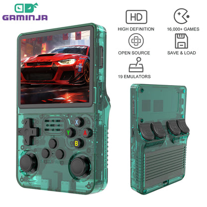 GAMINJA R36S Handheld Game Console 3.5Inch IPS 640x480 Screen Built in 64GB Memory Classic Games Portable Handheld Game Console Beauty World Shop