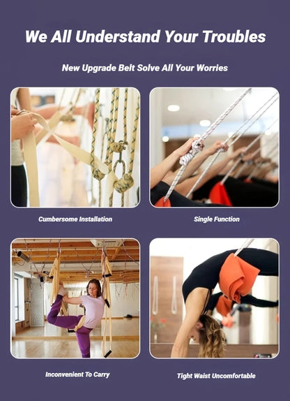 Adjustable Aerial Yoga Strap Pull Rope Women Hammock Stretch Leg Splits Trainer Female Gym Belt Swing Stretching Fitness Beauty World Shop