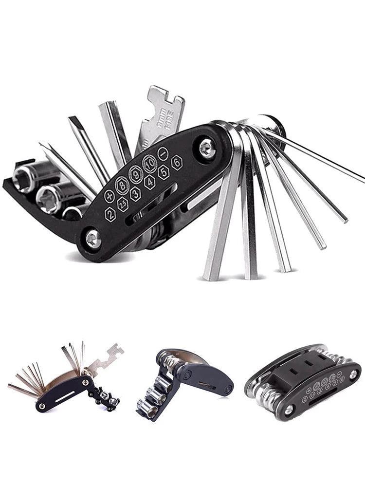 16 in 1 Portable Bicycle Repair Tools Kit Hex Wrench Nut Tire Screwdriver Motorcycle Bicycle Repair Tools Beauty World Shop