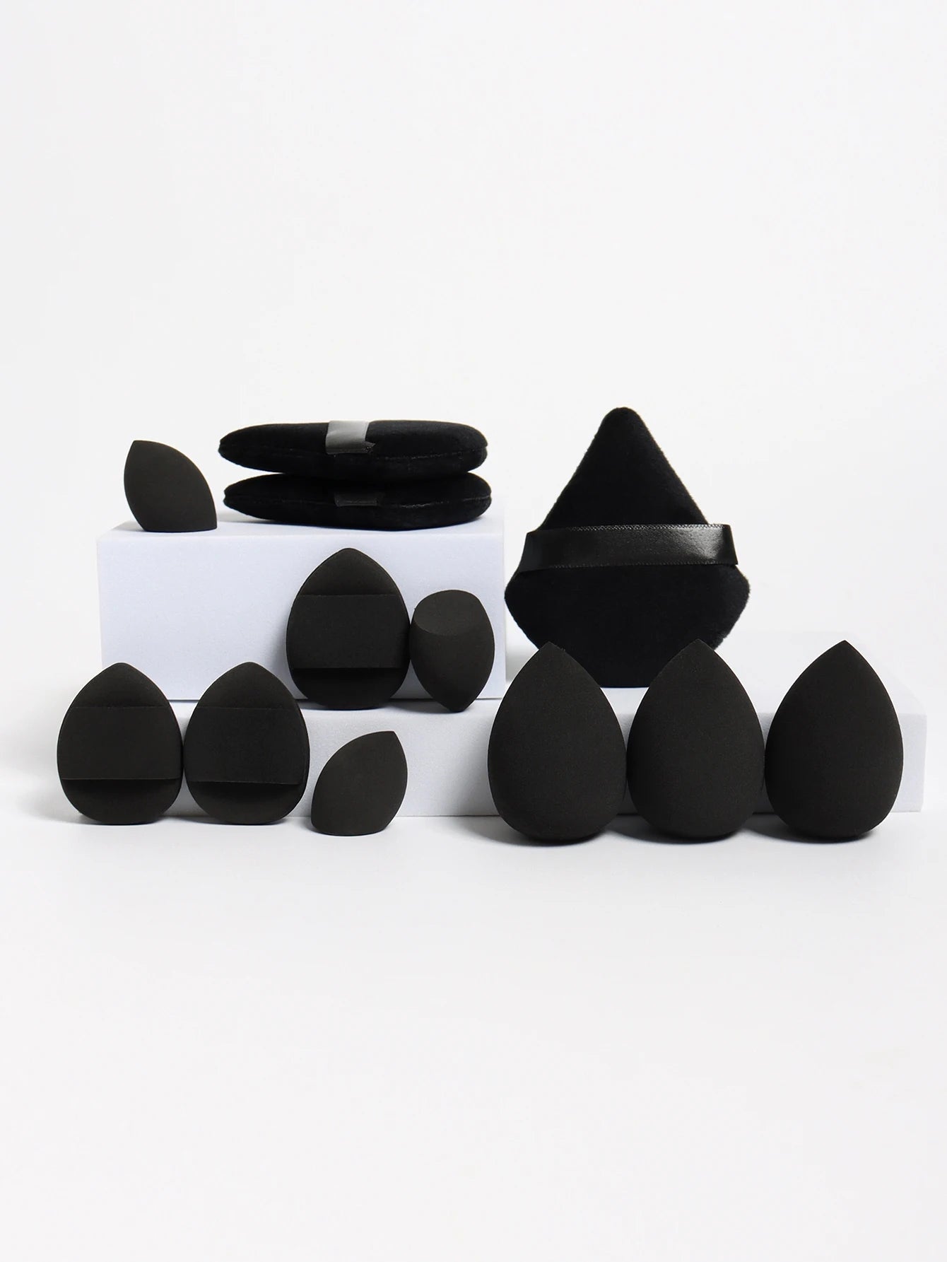 12-Piece All-Purpose Makeup Sponge Set, Made of 3 Loose Powder Puffs, 3 Mini Air Cushion Puffs, 3 Beauty Eggs and 3 Mini Beauty Beauty World Shop