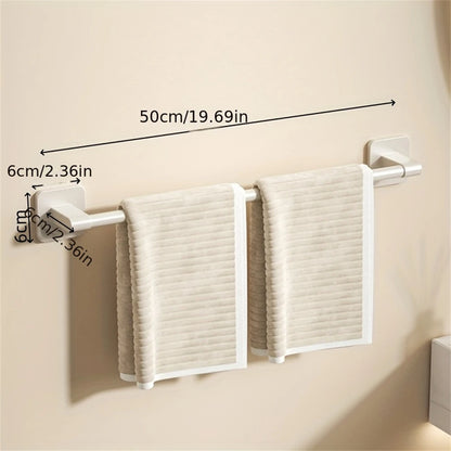 1 Piece Of Bathroom Facilities White Non-Perforated Wall-Mounted Bathroom Towel Bar Size 40-60cm Storage Rack Towel Rack Beauty World Shop