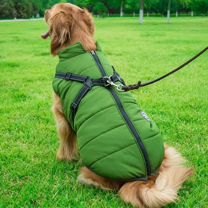 Large Pet Dog Jacket With Harness Winter Warm Dog Clothes For Labrador Waterproof Big Dog Coat Chihuahua French Bulldog Outfits Beauty World Shop