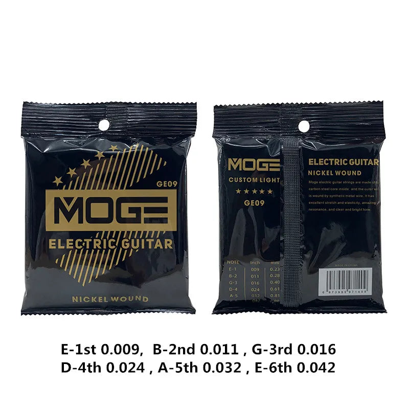 MOGE Hexagonal Carbon Steel Electric Guitar Strings Nickel Alloy Super Light Tension Accessories Beauty World Shop