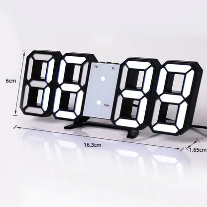 3D LED Digital Clock Wall Decoration Glow Night Mode Decoration for Home Adjustable Electronic Watch Clock Decor Clocks Garden Beauty World Shop