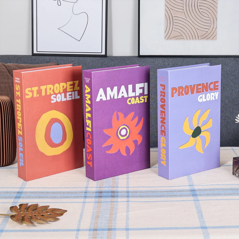 3Pcs Foldable Fashion Fake Books Living Room Decoration Designer Books Coffee Table Ornaments Club Hotel Room Villa Prop Books Beauty World Shop
