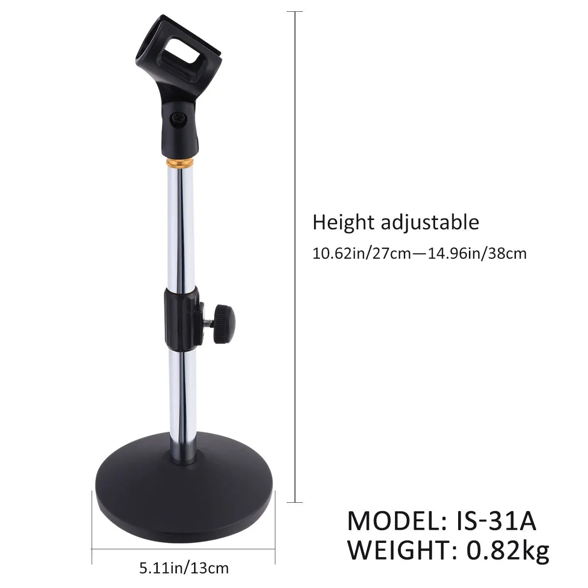 Portable Mic Stand Professional Pedestal Feet Adjustable Desk Holder Bracket Speech Live Fixing Frame Microphone Bracket Beauty World Shop