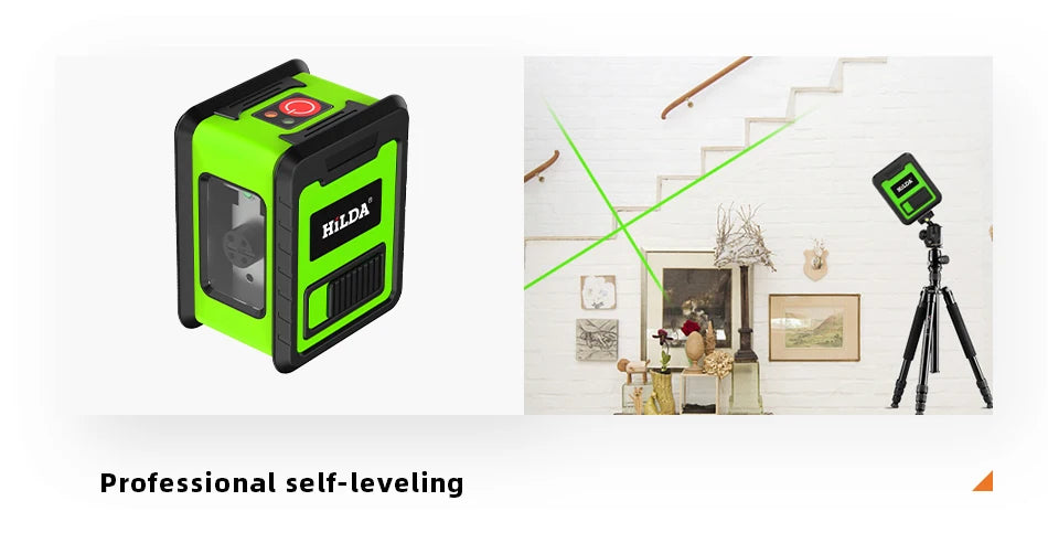 HILDA Laser Level Meter 2-Line Cross Green Level Laser Horizontal & Vertical Nivel Laser Self-Leveling лазерный уровень Men Gift Beauty World Shop
