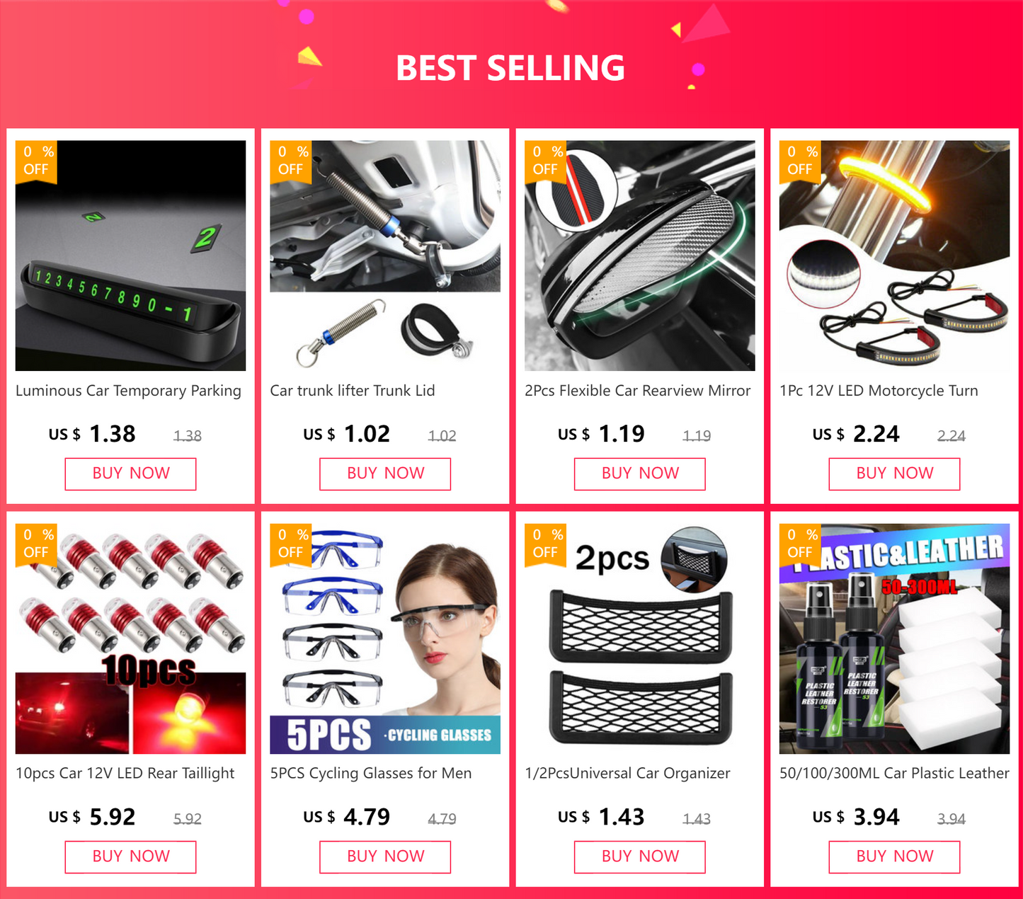 10pcs Car 12V LED Rear Taillight Tail Brake Light Strobe Flashing LED Lamp Motorcycle Warning Light Bulb Red Stronger Light Beauty World Shop