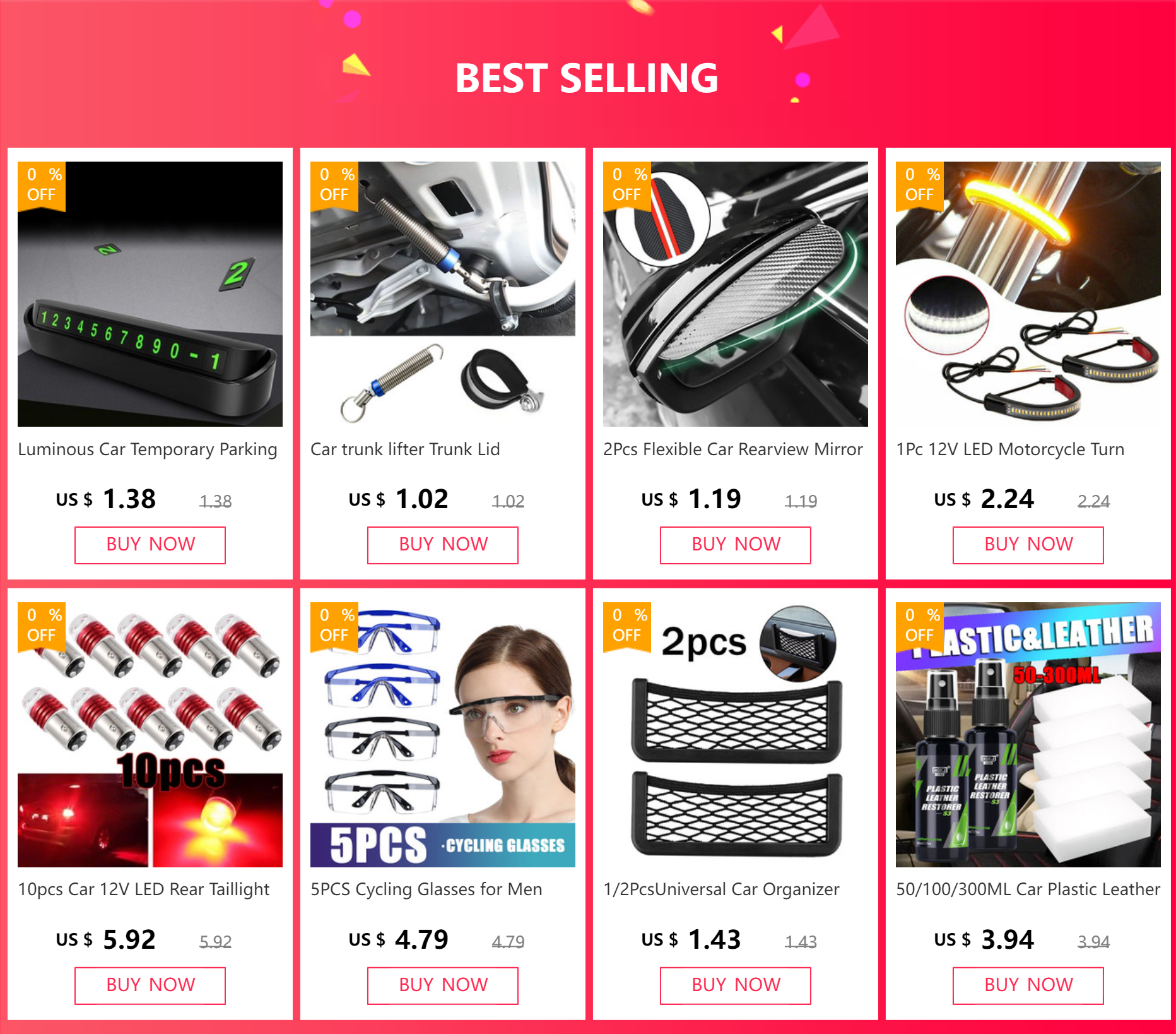 10pcs Car 12V LED Rear Taillight Tail Brake Light Strobe Flashing LED Lamp Motorcycle Warning Light Bulb Red Stronger Light Beauty World Shop