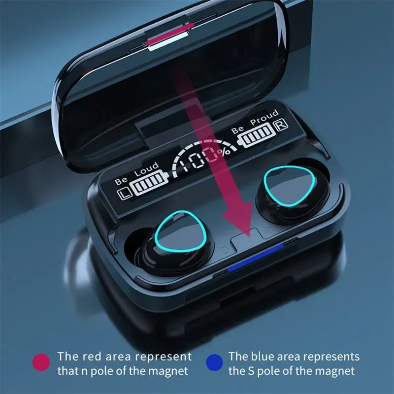 M10 TWS Wireless Headphones: Bluetooth Connection, Charging Box, 9D Stereo, Sports Waterproof Earbuds + Microphone Beauty World Shop