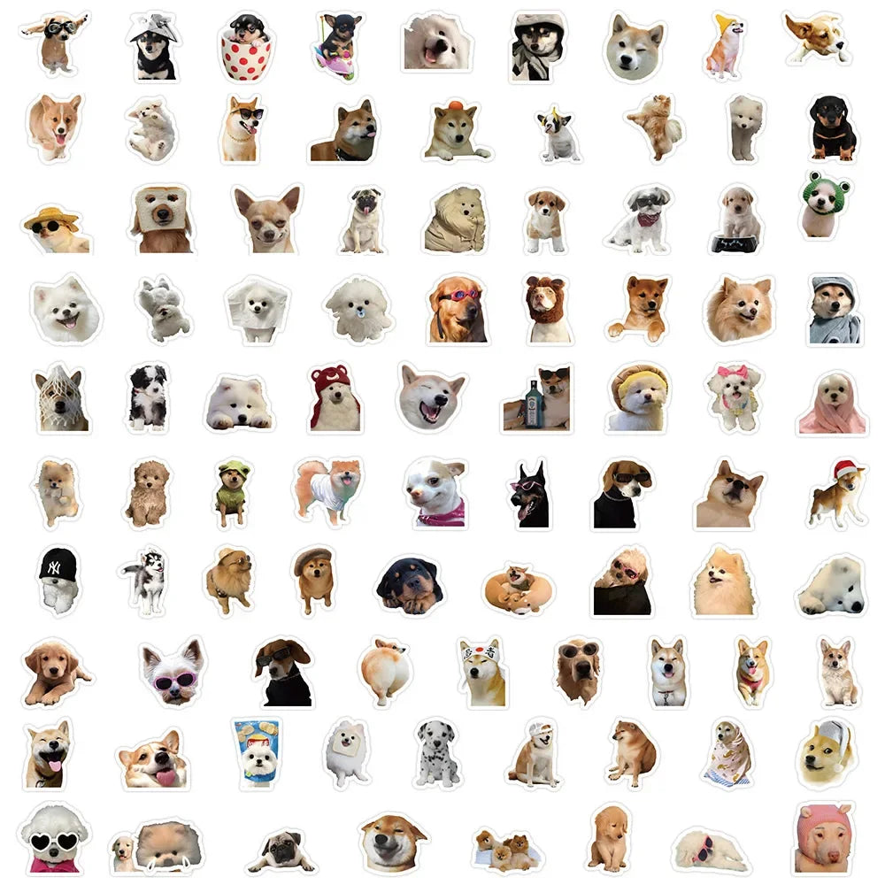 10/50/100pcs Funny Dog Stickers Cartoon Cute Decals Toy Stationery Guitar Phone Bicycle Laptop Luggage Car Graffiti Kids Sticker Beauty World Shop