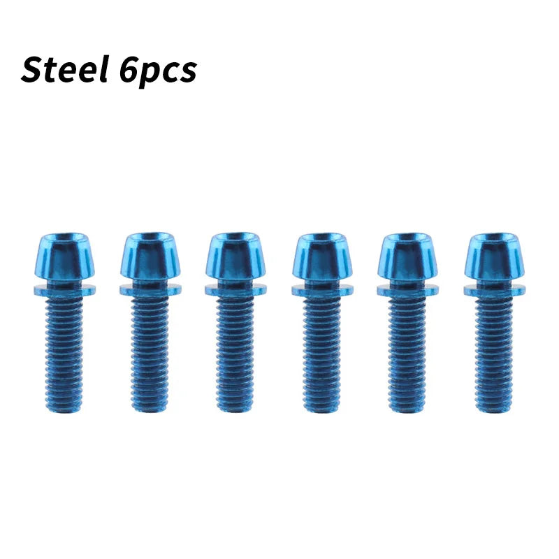 MUQZI 6pcs Stem Bolts M5x17mm Bicycle Handlebar Stem Screw With Washer MTB Road Bike Stem Riser Screw Beauty World Shop