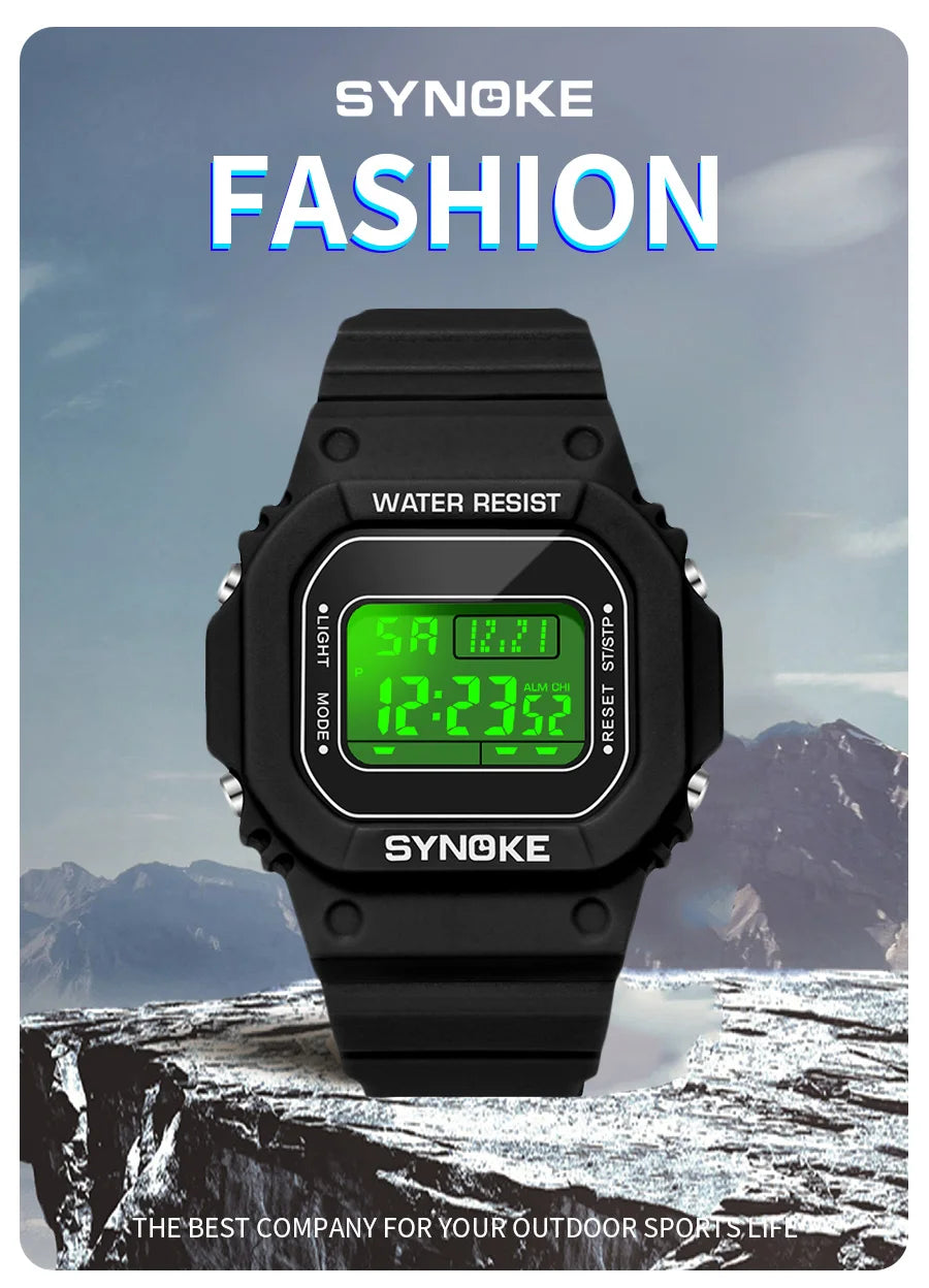 SYNOKE Outdoor Military Digital Watch For Men Fashion Retro Men Watch Sports Waterproof Men Watch Multifunctional Luminous Beauty World Shop