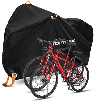 Toptrek Bike Cover 210D Oxford Outdoor Storage Waterproof & Anti-UV Bicycle Cover with Waterproof Membrane for Two Bicycles Beauty World Shop