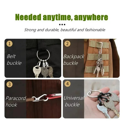 10pc Mini Carabiner Clip Metal Spring Snap Hooks Paracord Lanyard Hanging Clips for Keychain Backpack Bottle Outdoor Accessories Beauty World Shop