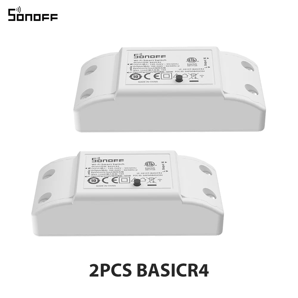 1-10PCS SONOFF BASICR4 WiFi Smart Switch ESP32 Magic Switch Mode Reliable Safe EWeLink Remote Control with S-MATE2 Alexa Google Beauty World Shop
