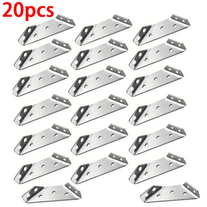 10/20/40/50pcs Thickened Stainless Steel Angle Code 90 Degrees Right Angle Fixed Bracket Furniture Connectors Beauty World Shop