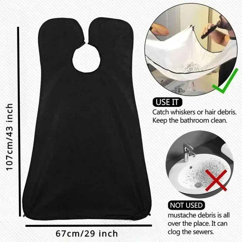 1/2PCS Male Shaving Aprons Creative Wall Mirror Suction Haircut Wrap Cape Home Salon Moustache Beard Shaving Apron Cleaning Bib Beauty World Shop