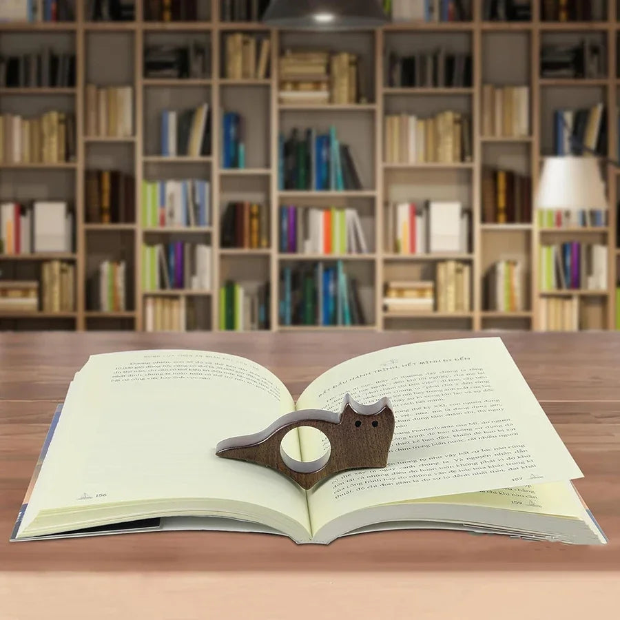 Wooden Pet Cat Dog Reading Bookmark Bookmarks Rings School Supplies Student Pages Guide Marker Marking Sign Book Page Holder Beauty World Shop