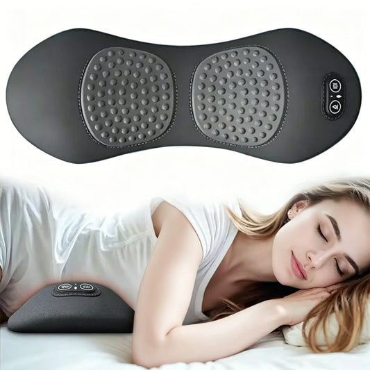 Heating Vibration Massage Pillow Electric Lumbar Support Pad Bed Sleeping Waist Protection Cushion Lying Flat Waist Pain Relief Beauty World Shop
